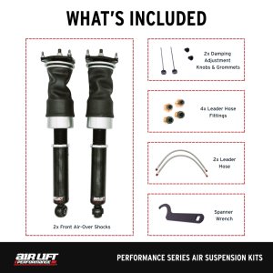 Infiniti Q60 Air Suspension Front Kit - Air Lift - Progressive-rate, Sleeve Air Springs with Adjustable Damping - `16-`22